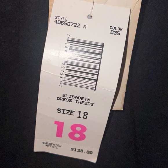 NWT Elizabeth by Liz Claiborne Wool Blend Tweed Midi Dress, Size Women’s 18 - Picture 5 of 9